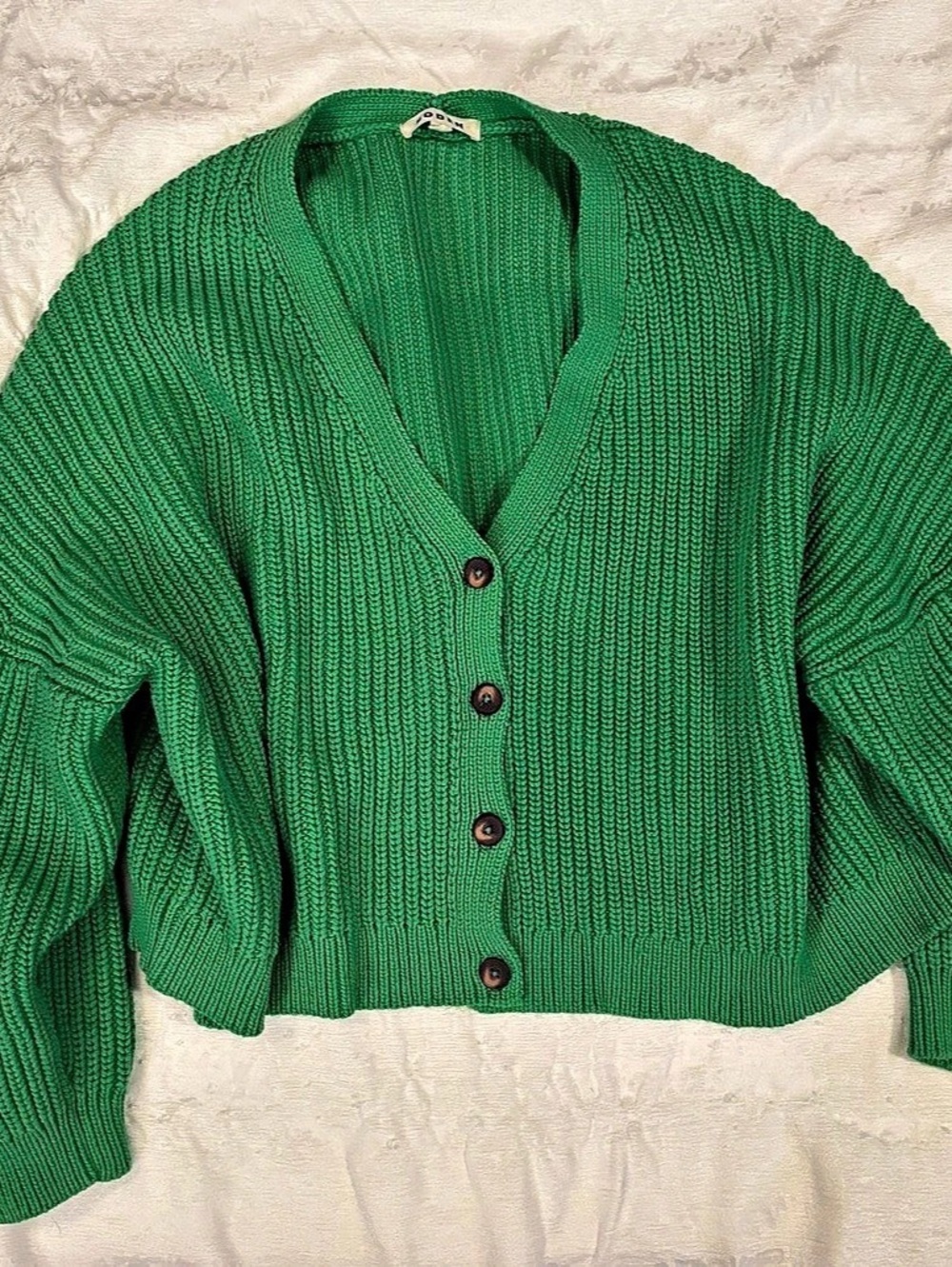 Boden Lucy Chunky Cotton Cardigan Green Size XL